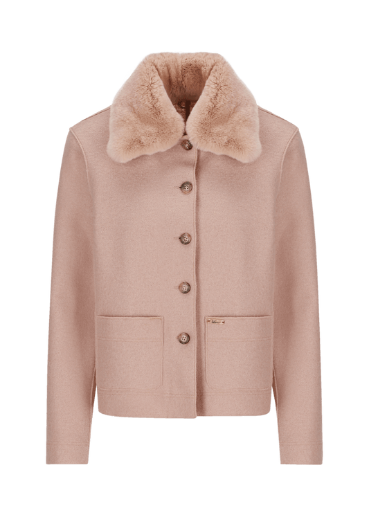 Walk Jacke Rosa mit Pelz